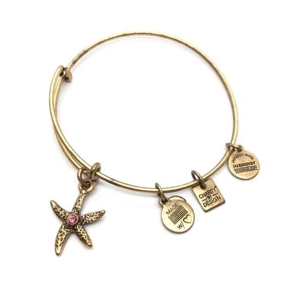 3/$30 ALEX AND ANI STARFISH PINK CRYSTAL BRACELET BANGLE NAUTICAL BEACH VACATION - Picture 1 of 9